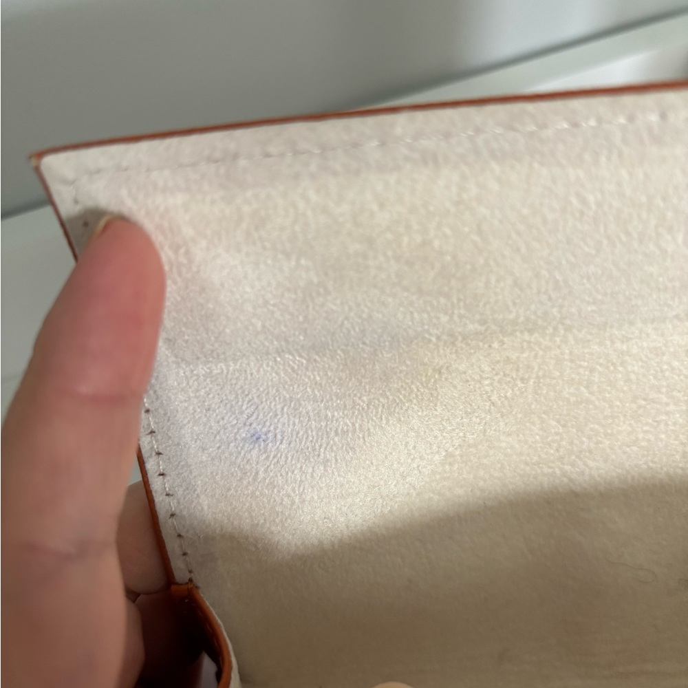 2/$15 Tory Burch Orange Eyewear Case with Gold Logo - Picture 6 of 6